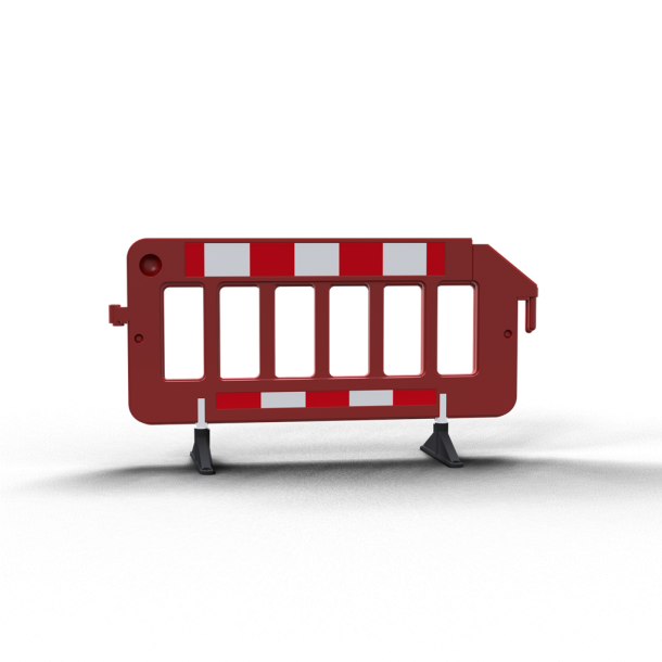 Crowd barrier | made of plastic | fence element red | film RA1/A | red / white